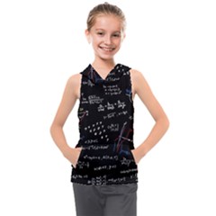 Black Background Text Overlay  Mathematics Formula Kids  Sleeveless Hoodie by danenraven