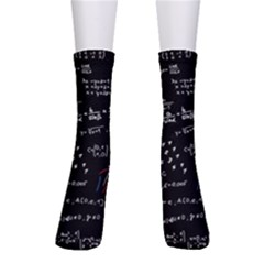 Black Background Text Overlay  Mathematics Formula Crew Socks by danenraven