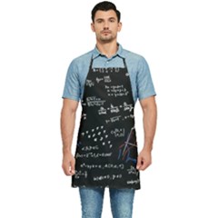 Black Background Text Overlay  Mathematics Formula Kitchen Apron by danenraven