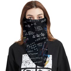 Black Background Text Overlay  Mathematics Formula Face Covering Bandana (triangle) by danenraven