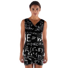 Science Einstein Formula Mathematics Physics Wrap Front Bodycon Dress by danenraven