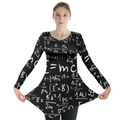 Science Einstein Formula Mathematics Physics Long Sleeve Tunic  by danenraven