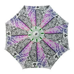 Anatomy Brain Head Medical Psychedelic  Skull Golf Umbrellas by danenraven