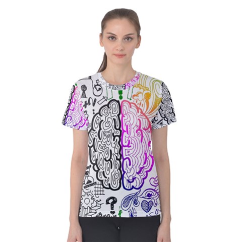 Anatomy Brain Head Medical Psychedelic  Skull Women s Cotton Tee by danenraven