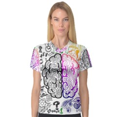 Anatomy Brain Head Medical Psychedelic  Skull V-neck Sport Mesh Tee