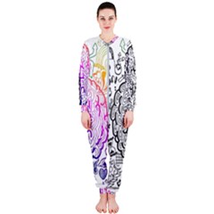 Anatomy Brain Head Medical Psychedelic  Skull Onepiece Jumpsuit (ladies)