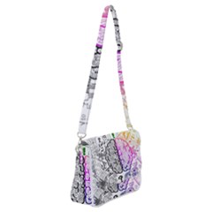 Anatomy Brain Head Medical Psychedelic  Skull Shoulder Bag With Back Zipper by danenraven