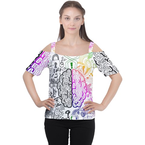 Anatomy Brain Head Medical Psychedelic  Skull Cutout Shoulder Tee by danenraven