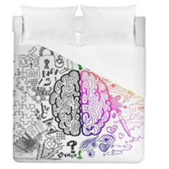 Anatomy Brain Head Medical Psychedelic  Skull Duvet Cover (queen Size) by danenraven