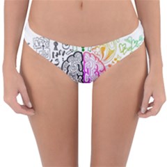 Anatomy Brain Head Medical Psychedelic  Skull Reversible Hipster Bikini Bottoms by danenraven