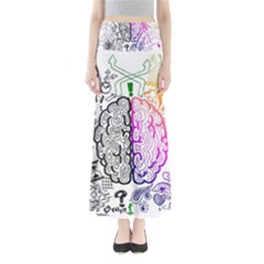 Anatomy Brain Head Medical Psychedelic  Skull Full Length Maxi Skirt by danenraven