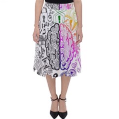 Anatomy Brain Head Medical Psychedelic  Skull Classic Midi Skirt by danenraven