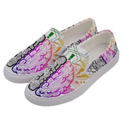 Anatomy Brain Head Medical Psychedelic  Skull Men s Canvas Slip Ons by danenraven