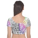 Anatomy Brain Head Medical Psychedelic  Skull Velvet Short Sleeve Crop Top  View2