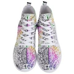 Anatomy Brain Head Medical Psychedelic  Skull Men s Lightweight High Top Sneakers by danenraven