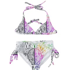 Anatomy Brain Head Medical Psychedelic  Skull Kids  Classic Bikini Set by danenraven