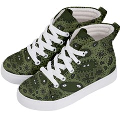 Green Bacteria Digital Wallpaper Eyes Look Biology Pattern Kids  Hi-top Skate Sneakers by danenraven