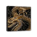 Gold And Silver Dragon Illustration Chinese Dragon Animal Mini Canvas 4  x 4  (Stretched) View1