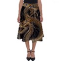 Gold And Silver Dragon Illustration Chinese Dragon Animal Perfect Length Midi Skirt View1