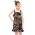 Gold And Silver Dragon Illustration Chinese Dragon Animal Kids  Overall Dress View1