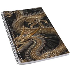 Gold And Silver Dragon Illustration Chinese Dragon Animal 5 5  X 8 5  Notebook by danenraven