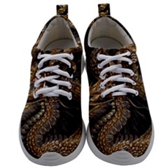 Gold And Silver Dragon Illustration Chinese Dragon Animal Mens Athletic Shoes by danenraven