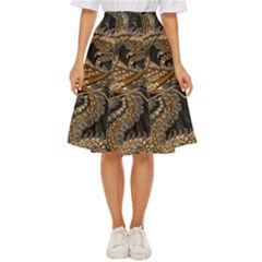 Gold And Silver Dragon Illustration Chinese Dragon Animal Classic Short Skirt by danenraven