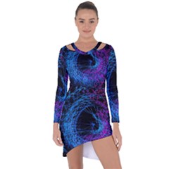 Symmetry Awesome 3d Digital Art Graphic Pattern Vortex Asymmetric Cut-out Shift Dress by danenraven