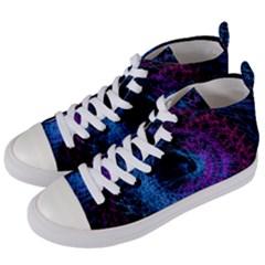 Symmetry Awesome 3d Digital Art Graphic Pattern Vortex Women s Mid-top Canvas Sneakers by danenraven