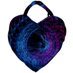 Symmetry Awesome 3d Digital Art Graphic Pattern Vortex Giant Heart Shaped Tote by danenraven