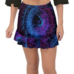 Symmetry Awesome 3d Digital Art Graphic Pattern Vortex Fishtail Mini Chiffon Skirt by danenraven