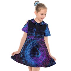 Symmetry Awesome 3d Digital Art Graphic Pattern Vortex Kids  Short Sleeve Shirt Dress by danenraven