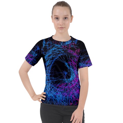 Symmetry Awesome 3d Digital Art Graphic Pattern Vortex Women s Sport Raglan Tee by danenraven