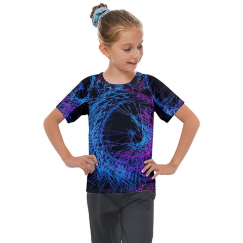 Symmetry Awesome 3d Digital Art Graphic Pattern Vortex Kids  Mesh Piece Tee by danenraven