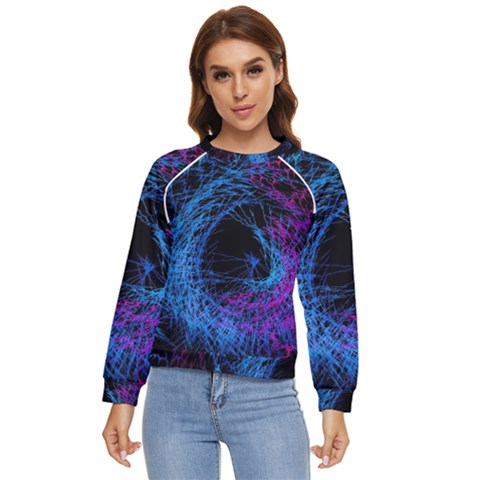 Symmetry Awesome 3d Digital Art Graphic Pattern Vortex Women s Long Sleeve Raglan Tee by danenraven