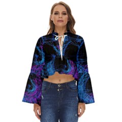 Symmetry Awesome 3d Digital Art Graphic Pattern Vortex Boho Long Bell Sleeve Top