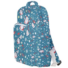 Santa Claus Illustration  Background Double Compartment Backpack