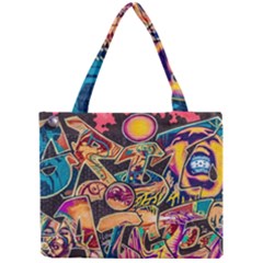 Doodle Wallpaper Texture Grafiti Multi Colored Art Mini Tote Bag by danenraven