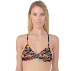 Doodle Wallpaper Texture Grafiti Multi Colored Art Reversible Tri Bikini Top