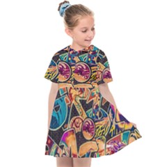 Doodle Wallpaper Texture Grafiti Multi Colored Art Kids  Sailor Dress by danenraven