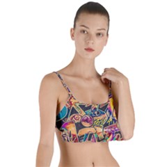 Doodle Wallpaper Texture Grafiti Multi Colored Art Layered Top Bikini Top  by danenraven