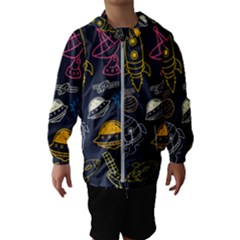 Seamless Outer Space Pattern Kids  Hooded Windbreaker by danenraven