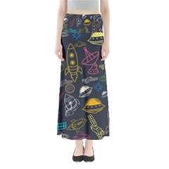 Seamless Outer Space Pattern Full Length Maxi Skirt by danenraven