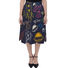 Seamless Outer Space Pattern Classic Midi Skirt by danenraven