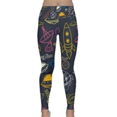 Seamless Outer Space Pattern Lightweight Velour Classic Yoga Leggings by danenraven