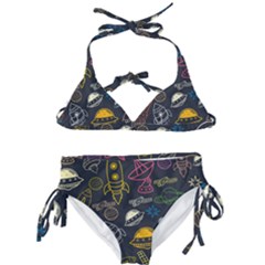 Seamless Outer Space Pattern Kids  Classic Bikini Set by danenraven