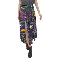 Seamless Outer Space Pattern Velour Split Maxi Skirt by danenraven