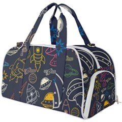 Seamless Outer Space Pattern Burner Gym Duffel Bag by danenraven