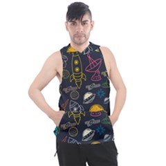 Seamless Outer Space Pattern Men s Sleeveless Hoodie by danenraven