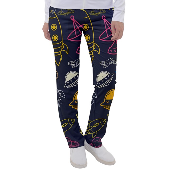 Seamless Outer Space Pattern Women s Casual Pants